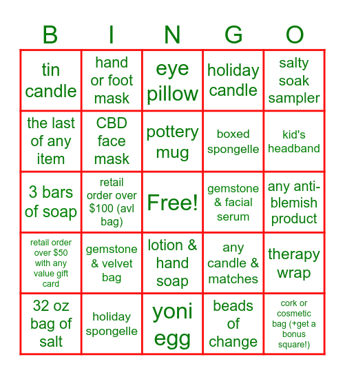 Retail BINGO Card