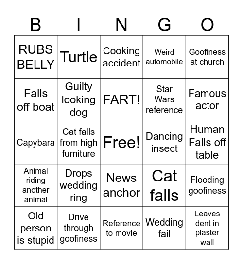 Unusual meme Bingo Card