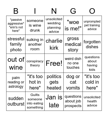 Thanksgiving Bingo Card