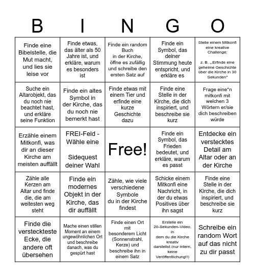 Konfi Bingo Card