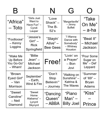 ROUND 1 – Feel-Good Throwback Party Bingo Card