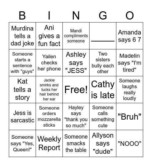 Plato's Closet Bingo Card