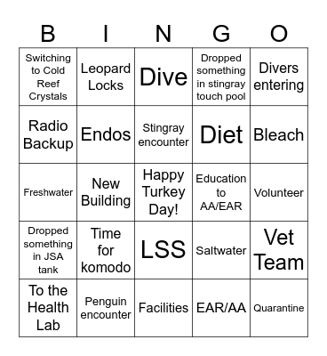 Thanksgiving Radio Bingo Card