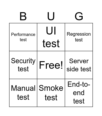 Bug Bingo Card