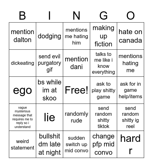 fibbinacci Bingo Card