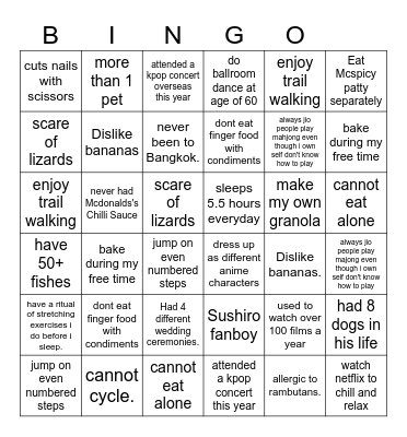 Staff Townhall Bingo Card