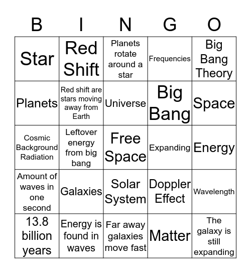 Big Bang Theory Bingo Card