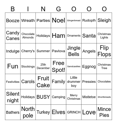 The BUISIEST Christmas BINGO! Bingo Card