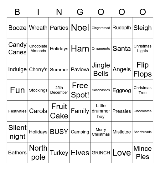 The BUISIEST Christmas BINGO! Bingo Card