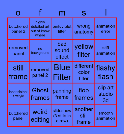 One Punch man s3 e7 Bingo Card