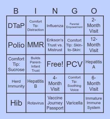 Well-Baby Bingo! Bingo Card
