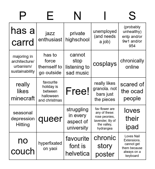 ARE YOU ME????? Bingo Card