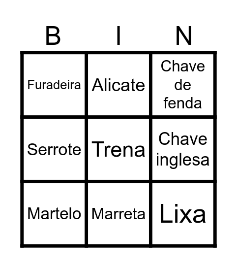 Ferramentas Bingo Card