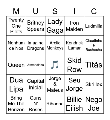 Music Bingo Card