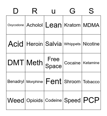 drug bingo Card