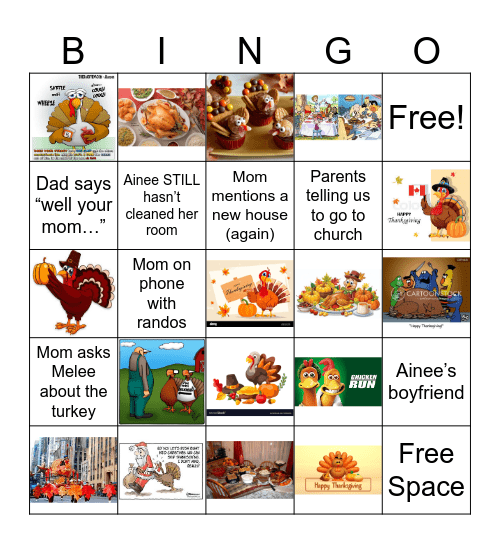 thanksgiving Bingo Card
