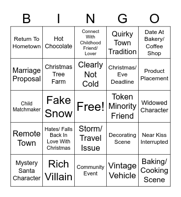 Christmas Movie Bingo Card