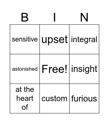 culture! Bingo Card