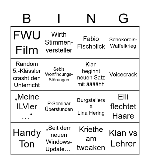 Bingo Card
