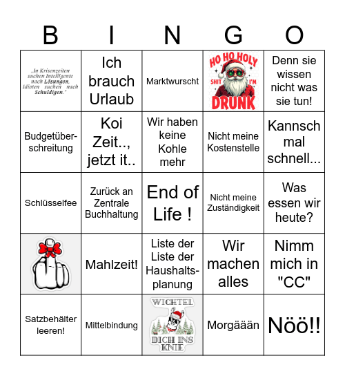 GBM Weihnachtsbingo Card