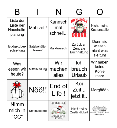 GBM Weihnachtsbingo Card