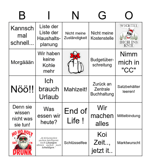 GBM Weihnachtsbingo Card