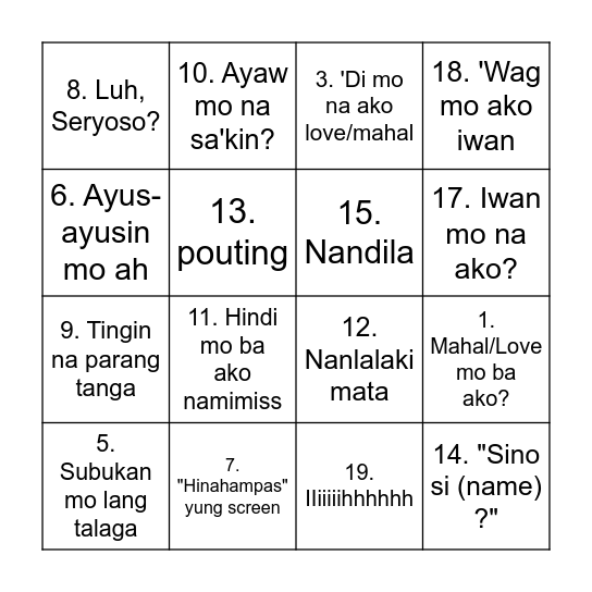 Bebelabs Bingo Card