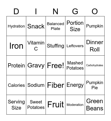 THANKSDINGO Bingo Card
