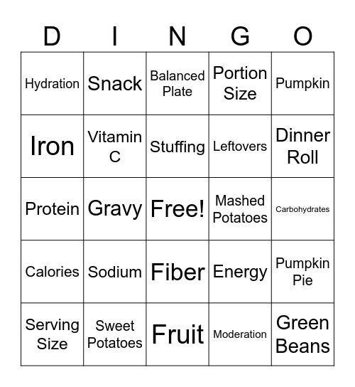 THANKSDINGO Bingo Card