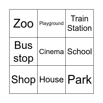 MY TOWN Bingo Card