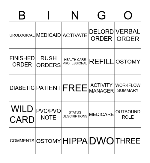 OUTBOUND Bingo Card