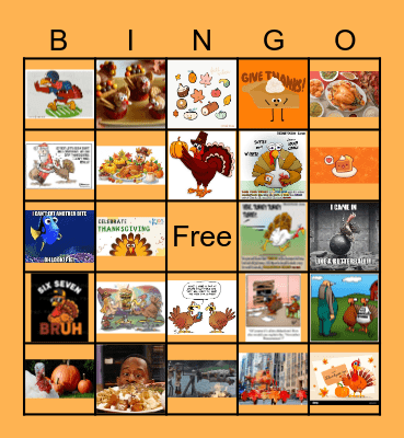 Thanksgiving Bingo Card