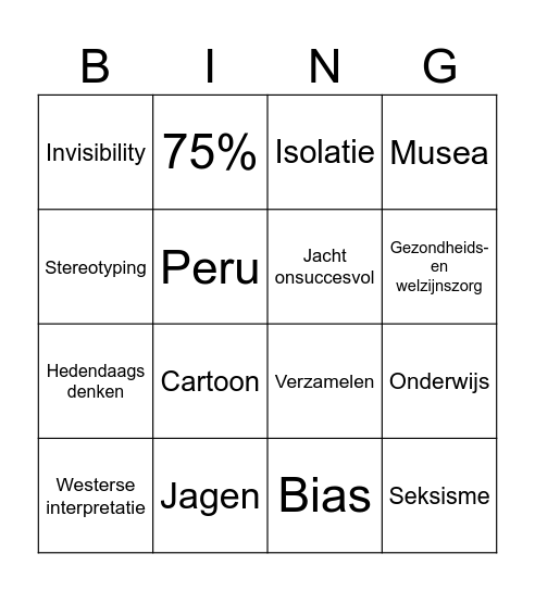 Vrouwen in de prehistorie Bingo Card