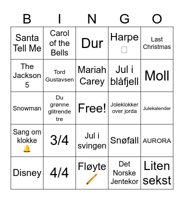 Julebingo Card