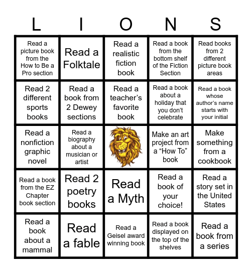 Second Grade Book Bingo Card