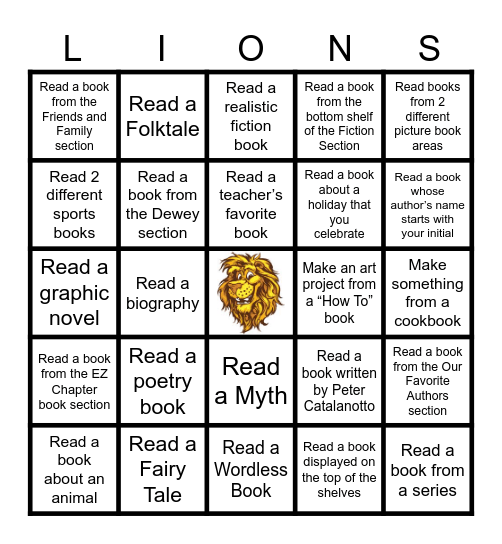 First Grade Book Bingo Card