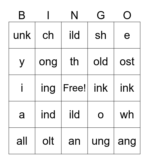 WRS 2 Sounds Welds Bingo Card
