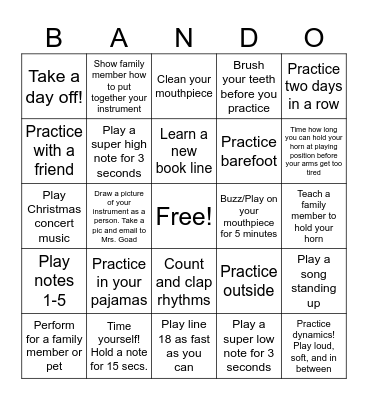Thanksgiving BANDO Bingo Card