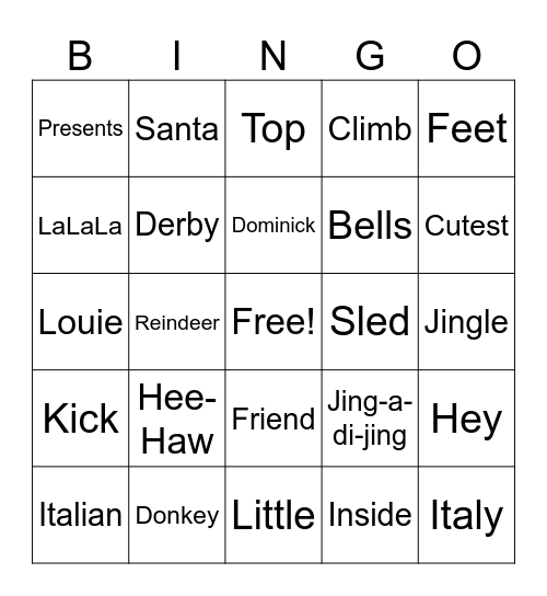 Name the Tune BINGO! Bingo Card