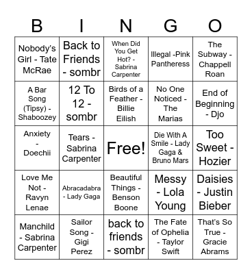 That New New Bingo Card