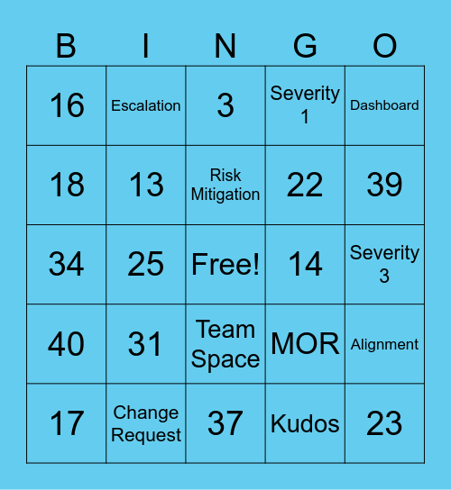 Wells Fargo Team Bingo Card