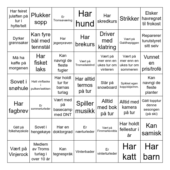 Turlederbingo Card
