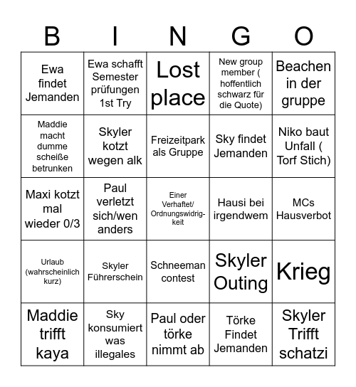 Wlfp bingo list 2026 Bingo Card