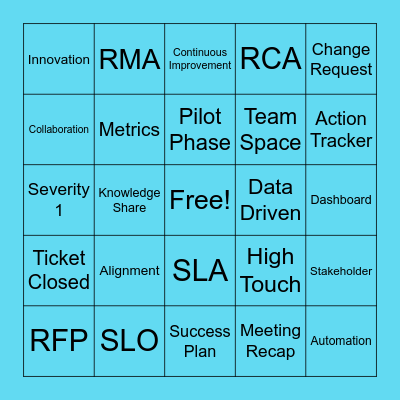 Cisco WF Delivery Bingo Card