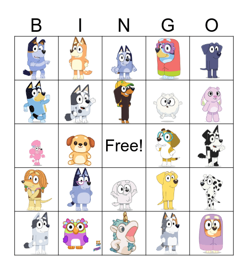 BLUEY Bingo Card