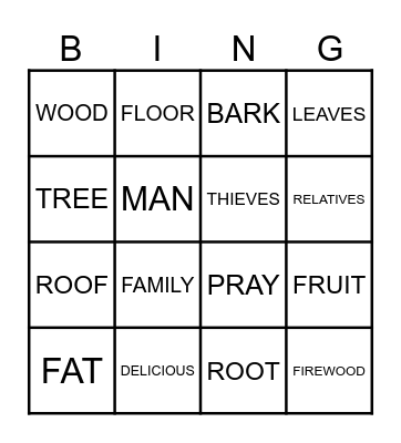 COCONUT SONG Bingo Card