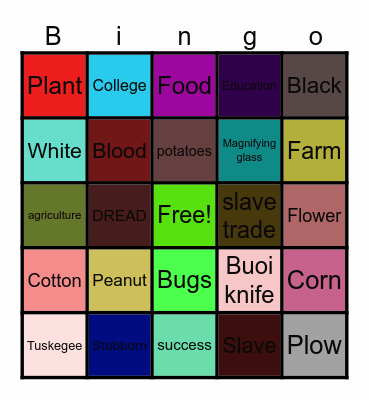 George Washington Carver Bingo Card
