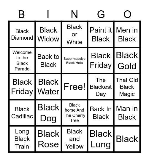 Black Friday Bingo Card