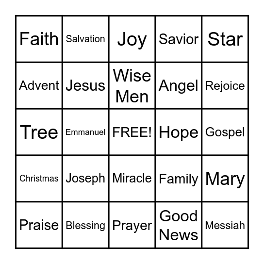 CHRISTMAS BINGO Card