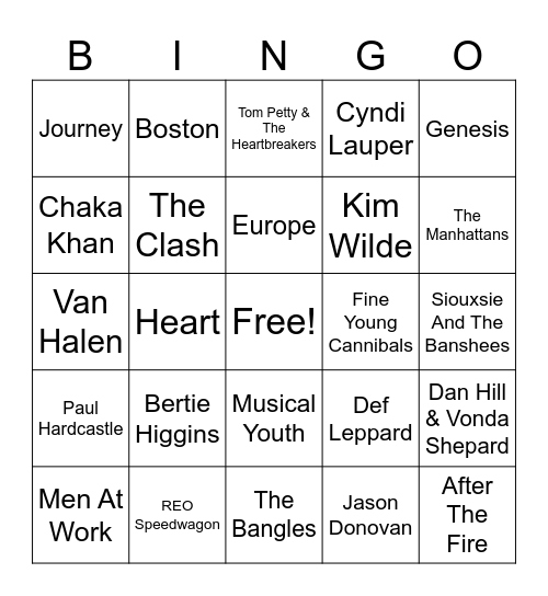 DAWG Rocks! BINGO–Game 3 Bingo Card